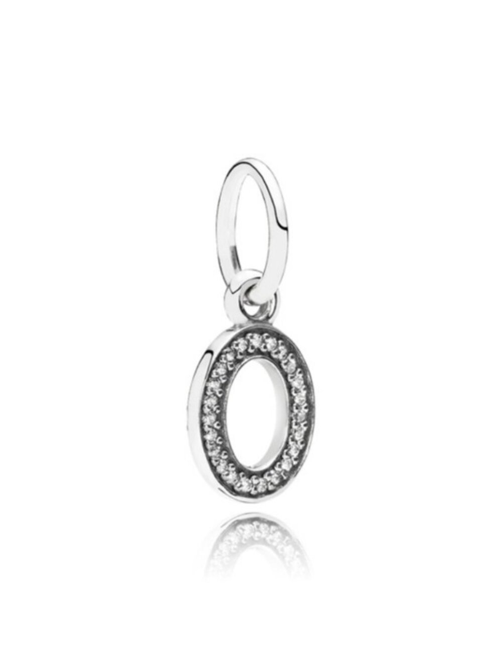 Pandora Sterling Silver Alphabet Letter O or Number Zero Dangle 791327cz